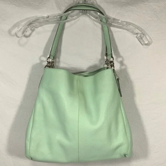 Coach Mint Green Leather Phoebe Shoulder Bag F35723 - Picture 1 of 16